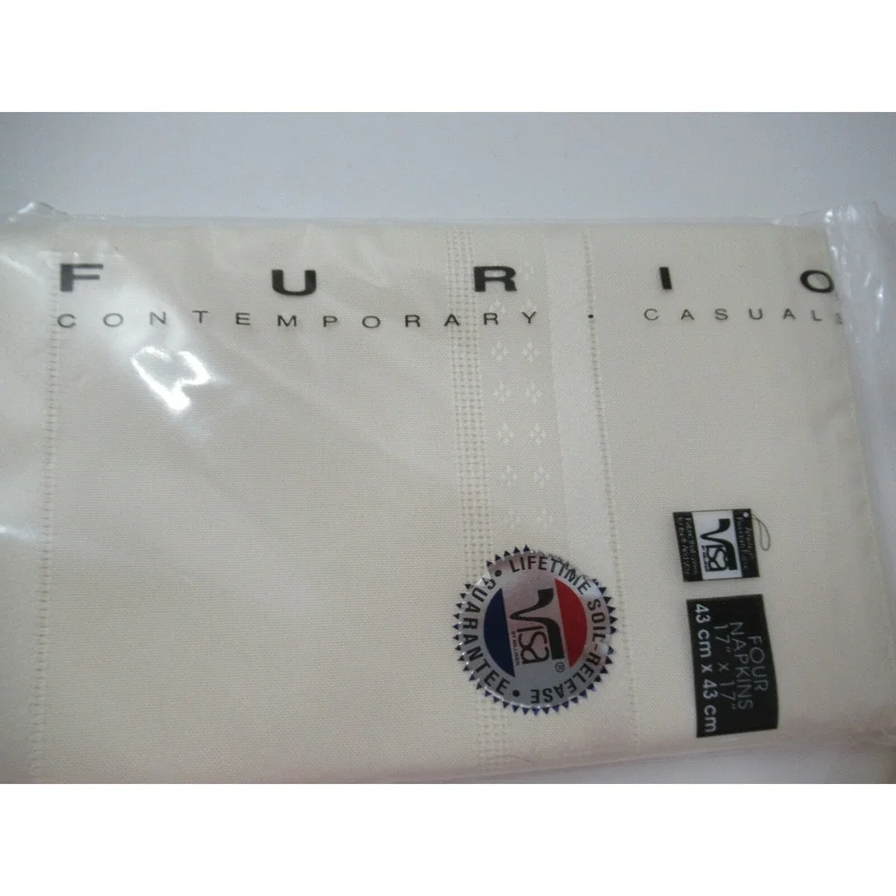 Furio Contemporary casual Visa fabric cloth 8 napkins bone off white